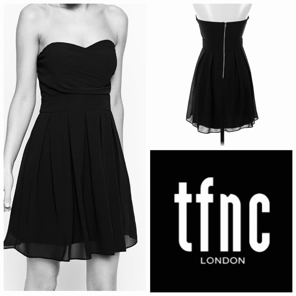 NEW!!! TFNC black sweetheart chiffon dress - size S